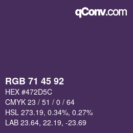 カラーコード: RGB 71 45 92 | qconv.com