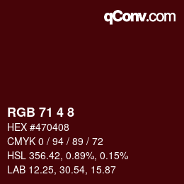 Color code: RGB 71 4 8 | qconv.com