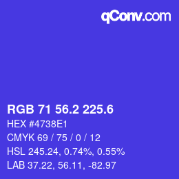 カラーコード: RGB 71 56.2 225.6 | qconv.com