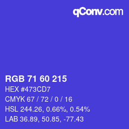 カラーコード: RGB 71 60 215 | qconv.com