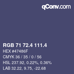カラーコード: RGB 71 72.4 111.4 | qconv.com