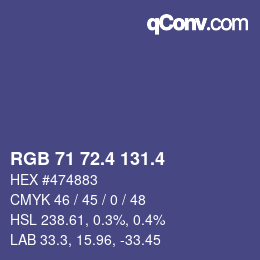 カラーコード: RGB 71 72.4 131.4 | qconv.com