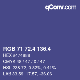 カラーコード: RGB 71 72.4 136.4 | qconv.com