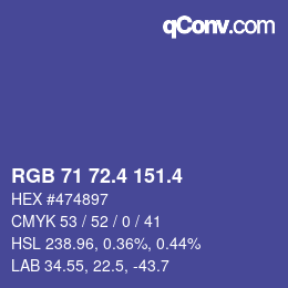 カラーコード: RGB 71 72.4 151.4 | qconv.com