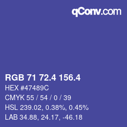 カラーコード: RGB 71 72.4 156.4 | qconv.com