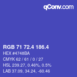 カラーコード: RGB 71 72.4 186.4 | qconv.com