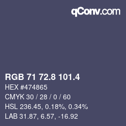 カラーコード: RGB 71 72.8 101.4 | qconv.com