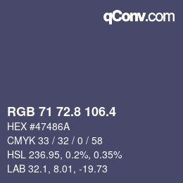 カラーコード: RGB 71 72.8 106.4 | qconv.com