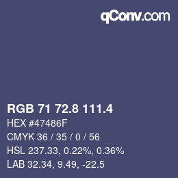 カラーコード: RGB 71 72.8 111.4 | qconv.com