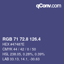 カラーコード: RGB 71 72.8 126.4 | qconv.com