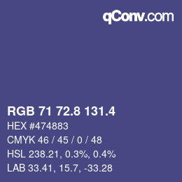 カラーコード: RGB 71 72.8 131.4 | qconv.com