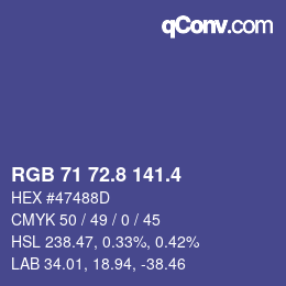 カラーコード: RGB 71 72.8 141.4 | qconv.com