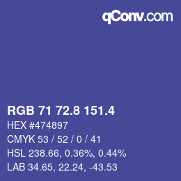 カラーコード: RGB 71 72.8 151.4 | qconv.com