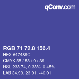 カラーコード: RGB 71 72.8 156.4 | qconv.com