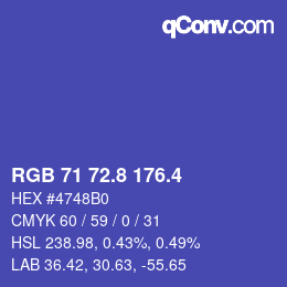 カラーコード: RGB 71 72.8 176.4 | qconv.com