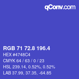 カラーコード: RGB 71 72.8 196.4 | qconv.com