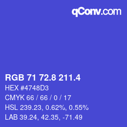 カラーコード: RGB 71 72.8 211.4 | qconv.com