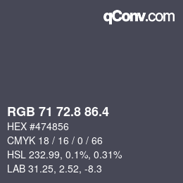 カラーコード: RGB 71 72.8 86.4 | qconv.com