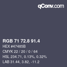 カラーコード: RGB 71 72.8 91.4 | qconv.com