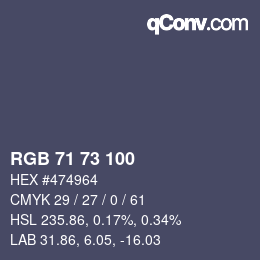 カラーコード: RGB 71 73 100 | qconv.com