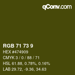 Color code: RGB 71 73 9 | qconv.com
