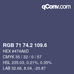 カラーコード: RGB 71 74.2 109.6 | qconv.com