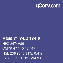 カラーコード: RGB 71 74.2 134.6 | qconv.com
