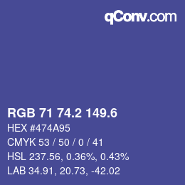 カラーコード: RGB 71 74.2 149.6 | qconv.com