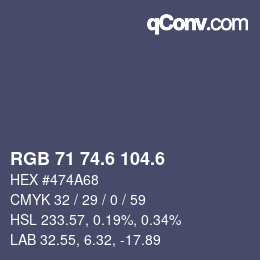 カラーコード: RGB 71 74.6 104.6 | qconv.com