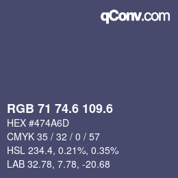 カラーコード: RGB 71 74.6 109.6 | qconv.com