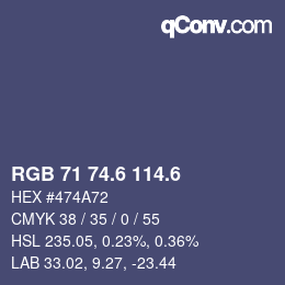 カラーコード: RGB 71 74.6 114.6 | qconv.com