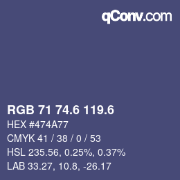 カラーコード: RGB 71 74.6 119.6 | qconv.com