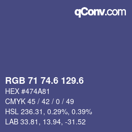 カラーコード: RGB 71 74.6 129.6 | qconv.com