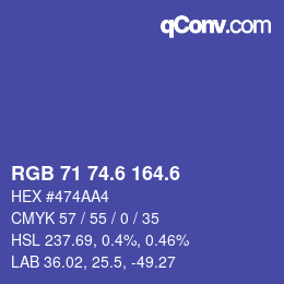 カラーコード: RGB 71 74.6 164.6 | qconv.com