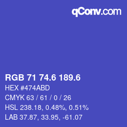 カラーコード: RGB 71 74.6 189.6 | qconv.com
