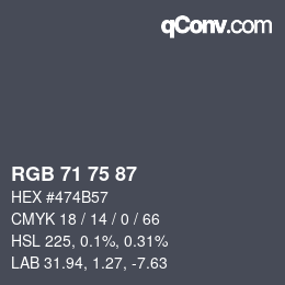 Farbcode: RGB 71 75 87 | qconv.com