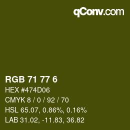 颜色代码: RGB 71 77 6 | qconv.com