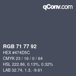 Código de color: RGB 71 77 92 | qconv.com
