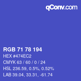 颜色代码: RGB 71 78 194 | qconv.com
