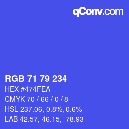 カラーコード: RGB 71 79 234 | qconv.com