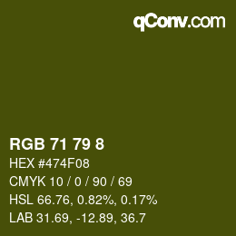 颜色代码: RGB 71 79 8 | qconv.com