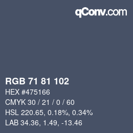 颜色代码: RGB 71 81 102 | qconv.com