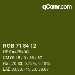 カラーコード: RGB 71 84 12 | qconv.com