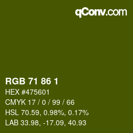 カラーコード: RGB 71 86 1 | qconv.com