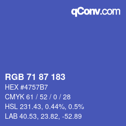 Color code: RGB 71 87 183 | qconv.com
