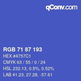 カラーコード: RGB 71 87 193 | qconv.com