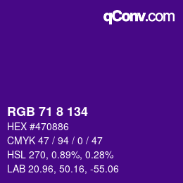 Color code: RGB 71 8 134 | qconv.com