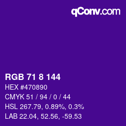 Color code: RGB 71 8 144 | qconv.com