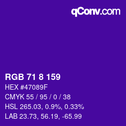 カラーコード: RGB 71 8 159 | qconv.com