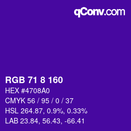 颜色代码: RGB 71 8 160 | qconv.com
